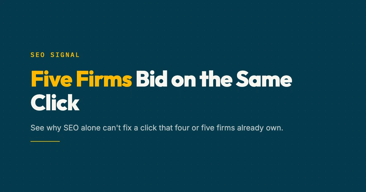 Competitive density analysis of personal injury lawyer SEO showing several firms targeting the same keyword