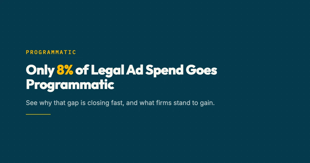 Programmatic advertising infrastructure for law firms showing real-time bidding and audience targeting data